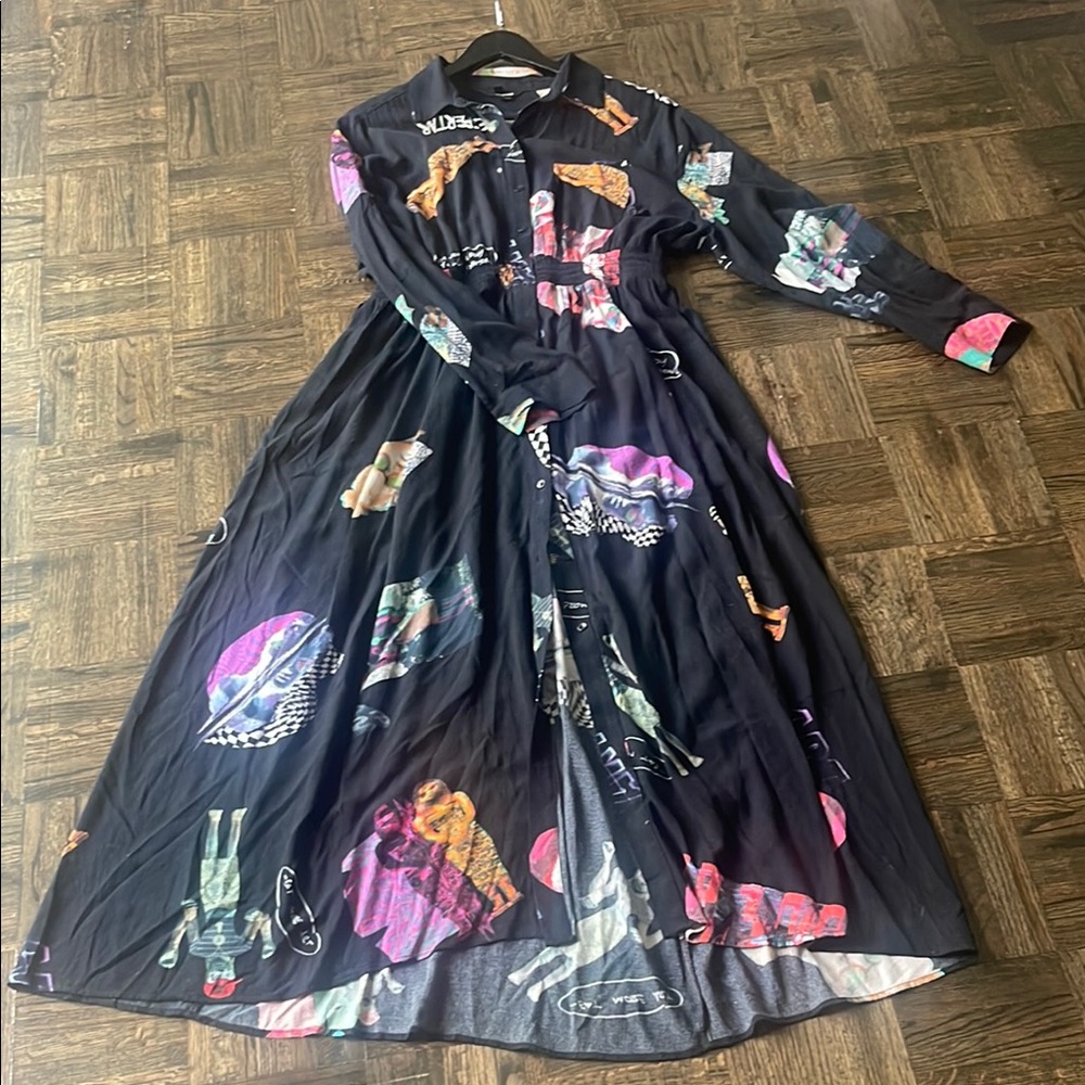 Colorful Patterned Long Sleeve Dress